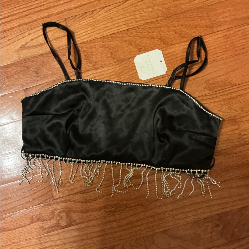 Altar'd State Black Fringe Detail Top